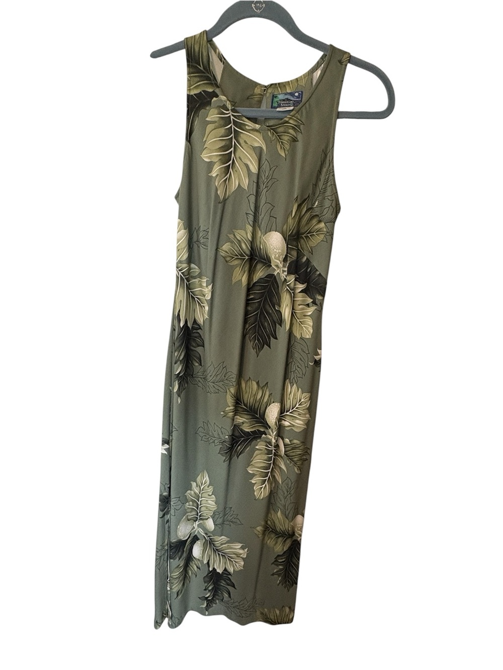 Hawaiian Moon Olive Green Tropical Dress